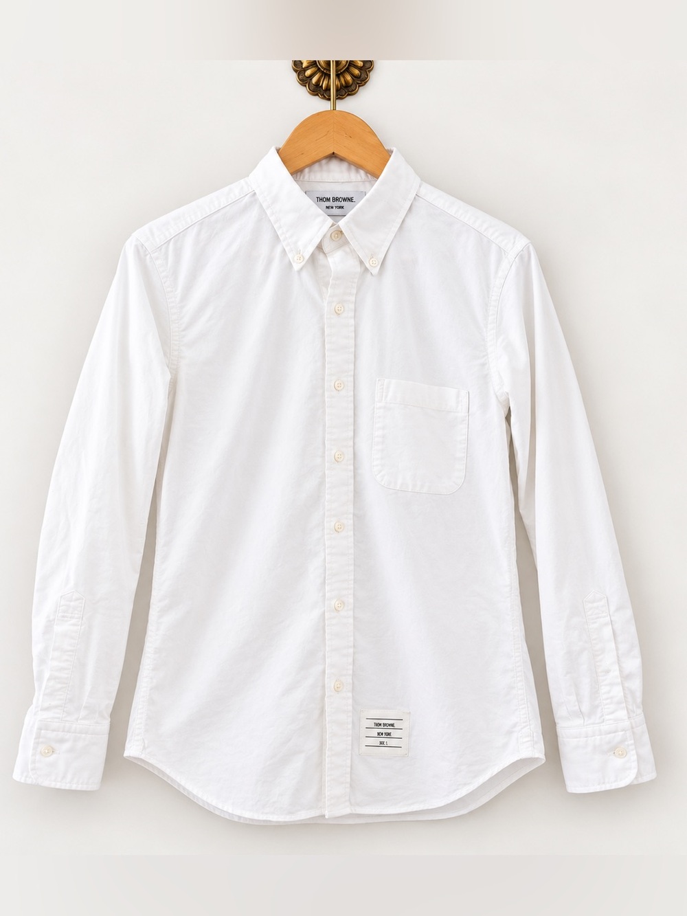 Thom Browne New York Men’s White Oxford Button-Down Shirt Size 3 Large